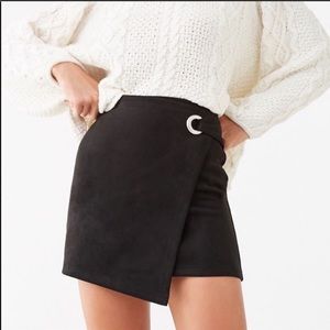 Black Faux Suede Mini Skirt
